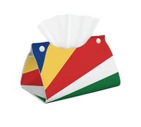 Caja de pañuelos larga con impresión de la bandera de Seychelles, caja de pañuelos de piel, servilleta rectangular, almacenamiento de pañuelos faciales, oficina en casa, coche, caja de pañuelos