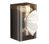 Caja de pañuelos montada en la pared en baño y cocina, instalación sin perforación, diseño de ahorro de espacio para toallas faciales y de mano, para un fácil relleno superior (gris ahumado)