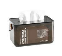 Caja de Pañuelos Servilleta conveniente de la hoja del secador dispensador los tejidos resbalón caja transparente tejido no con manija Fundas para Porta Pañuelos(Gray)