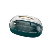 Caja de Pañuelos Soporte for caja de pañuelos montado en la pared, tela PET moderna transparente exquisita con instalación sin clavos Fundas para Porta Pañuelos(Green)