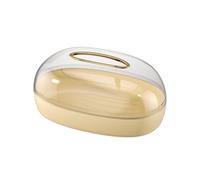 Caja de Pañuelos Soporte for caja de pañuelos montado en la pared, tela PET moderna transparente exquisita con instalación sin clavos Fundas para Porta Pañuelos(Yellow)