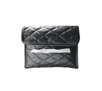 Caja de Pañuelos Soporte for pañuelos de coche, dispensador servilletas cuero microfibra, estuche protector for reposacabezas del asiento trasero, colgante Fundas para Porta Pañuelos(Black)