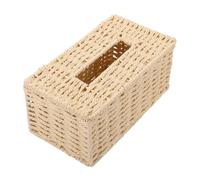 Caja de Pañuelos Tejida Hilo de Papel Beige para Hogar