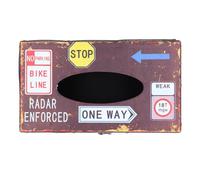 Caja de Pañuelos Vintage de Madera Compuesta, Portarollo de Papel para Hogar, Salón y Restaurante - Diseño Británico, Material Duradero, Fácil Cambio de Pañuelos