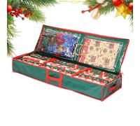 Caja De Papel De Regalo De Navidad | Tela Oxford Festivo,Organizador De Papel De Regalo De Navidad | Para Dormitorio, Armario, Salón, Aparador, Estantería, Rollos, Lazos