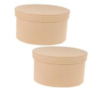 Caja de Papel Maché Marrón Circular para Galletas y Dulces 2 Uds