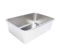 Caja de para Gatos Abierta de Acero Inoxidable, Bandeja de Grande Resistente al óxido con Bordes Altos, Superficie no Absorbente y a Prueba de arañazos para una (50 * 35 * 15cm)
