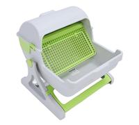 Caja de para Gatos Autolimpiante, Caja de para Gatos Semiautomática Grande, Fácil Montaje, Bandeja de para Gatos Grande y Segura con Puerta Abatible, Estilo Cubo Basculante,