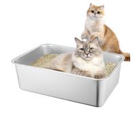 Caja de para Gatos Big - Artículos para Mascotas, Bandeja de elevada | Bandeja de de Metal Inodoro para Gatos Caja de Grande de Acero Inoxidable, Bandeja para Gatos Cajas para