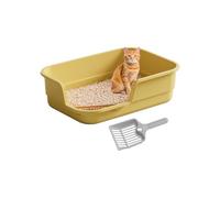 Caja De para Gatos | Bordes Altos Antisalpicaduras | Bandeja Sanitaria con Tapa Abierta Semi Cerrada - para Mascotas Mayores Interior Hogar Oficina Apartamento Sala De Estar