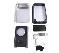 Caja de para Gatos Cerrada de Acero Inoxidable, Bandeja de para Gatos de Metal de Lado Alto con Entrada Superior antisalpicaduras Extra Grande, diseño de Tapa abatible para una (Negra)