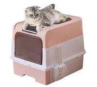 Caja de para Gatos con Tapa, Bandeja de Cerrada de Polipropileno a Prueba de Fugas con Cuchara, Tipo cajón de Entrada con Puerta Delantera, Bandeja de para Gatos