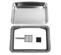 Caja de para Gatos de Acero Inoxidable con Tapa, Caja de Cerrada de Bordes Altos Anti Salpicaduras, diseño de Entrada Superior Extra Grande para Control de olores y (Gris Oscuro)