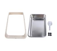 Caja de para Gatos de Acero Inoxidable Control de Olor a Alta Cara Diseño a Prueba de Fugas Fácil de Limpiar una Bandeja de de Metal Grande con Tapa para familias de Gatos (Beige)