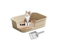 Caja De para Gatos Grande,Lados Altos Baja,Bandeja Sanitaria con Tapa Abierta Semi Cerrada | para Limpieza Control De Olores Interior Oficina Residencia Estudiantil Apartamento Hogar Hotel Bal