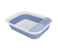 Caja de para Gatos Senior, Entrenamiento de Baño Gatito Plegable Semi Gatito para Gatos Baja Viaje Entrada con Pedal Caída Caja Kittens Mascotas (Blue)