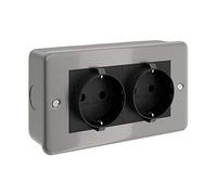 Caja de pared de metal con doble enchufe Schuko para Creative-Tube