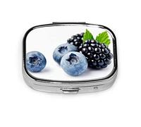 Caja de pastillas Blackberries Caja de pastillas de fruta fresca para bolsillo o monedero Lindo pequeño contenedor de pastillas Organizador de pastillas de viaje