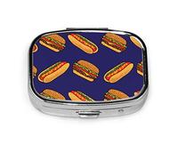 Caja de pastillas de comida rápida deliciosa hamburguesa pastillero para bolsillo o monedero lindo pequeño contenedor de pastillas organizador de pastillas de viaje