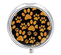 Caja De Pastillas De Metal Animal Perro Patrón De Patas Pastillero Portátil Organizador De Medicamentos Contenedor De Soporte De Vitaminas