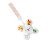 Caja de pastillas diarias de 4 compartimentos Diseño portátil transparente Cierre seguro para tabletas de medicamentos Organizadores de almacenamiento Contenedor de medicamentos a prueba de fugas