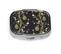 Caja de pastillas Durian Flower Hermosa caja de pastillas para bolsillo o monedero Lindo pequeño contenedor de pastillas Organizador de pastillas de viaje