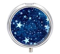 Caja De Pastillas Estrella De Navidad Patrón Azul Lindo Pastillero Diario Pastillero Organizador 2 Compartimentos