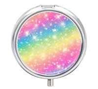 Caja De Pastillas Estrellas Patrones Arco Iris Lindo Pastillero Diario Pastillero Organizador 2 Compartimentos