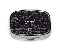 Caja de pastillas fórmulas y cálculos en física y matemáticas caja de pastillas para bolsillo o monedero lindo pequeño contenedor de pastillas organizador de pastillas de viaje