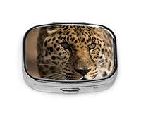 Caja de pastillas Leopard Close Up Animal Mobile X Pastillero para bolsillo o monedero Lindo pequeño contenedor de pastillas Organizador de pastillas de viaje