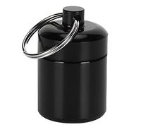 Caja de pastillas, llavero, portátil, de aleación de aluminio, resistente al agua, contenedor de botellas de medicina, minipíldoras, estuche para piscina, sauna, viajes al aire libre, acampar(negro)