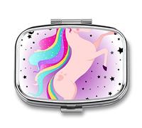 Caja De Pastillas Unicornio Lindo Pastillero Diario Pastillero Organizador 2 Compartimentos