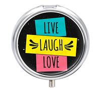 Caja De Pastillas Vivir Reír Amar Lindo Pastillero Diario Pastillero Organizador 2 Compartimentos