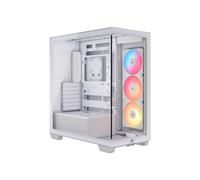 Caja de PC - CORSAIR - 3500X RSR ARGB de cristal templado Mid-Tower - 3 ventiladores ARGB de rotor inverso - Blanco