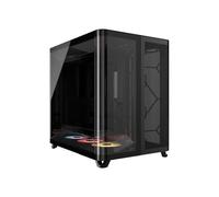 Caja de PC - CORSAIR - AIR 5400 RS-R ARGB de vidrio templado en torre media - Ventiladores RGB de rotor inverso - Negro