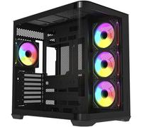 Caja de PC Krux Tano con panel panorámico y 4 ventiladores ARGB