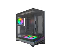 Caja de PC torre media negra - MONTECH - Sky 3 - Acero y vidrio templado - Panel lateral de vidrio