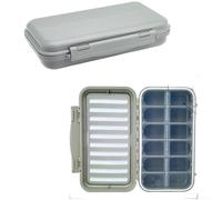 Caja de pesca con mosca impermeable con espuma EVA para almacenamiento de ganchos, estuche de aparejos de polipropileno resistente con compartimentos transparentes para pescadores equipo de viaje