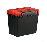 Caja de pesca multifuncional con asa y diseño de correa trasera, organizador de cebos, portátil, ABS, impermeable, para compartimentos de pescadores al aire libre, rojo, amarillo y verde (tapa roja)