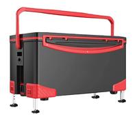 Caja de Pesca Resistente de 45 l con 4 Patas Ajustables y Cierre hermético AirWater, Extragrande, for Almacenamiento de Aparejos en Superficie Plana.(Rot)
