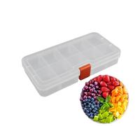 Caja de piezas divididas - Caja de almacenamiento de equipo de pesca - Caja de almacenamiento de joyas dividida transparente desmontable con tapa incluida, caja de aperitivos para clavos, pernos