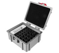 Caja de Pilas AAA y AA con 27 Compartimentos y Diseño Estanco | Organizador con Divisores Internos, Prevención de Cortocircuitos, Incluye Comprobador, Adecuado para Fotógrafos y Kits