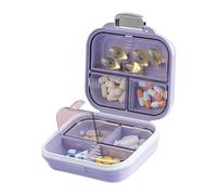 Caja de píldoras de viaje, estuche para pastillas de viaje | Pequeña caja portátil de medicina | Estuche para medicamentos con recordatorio, organizador de píldoras de viaje para bolsillo o bolso
