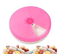 Caja de píldoras redonda - Frasco portátil de medicamentos | Organizador semanal de píldoras | Portapíldoras portátil pequeña caja de pastillas | Pastillero de 7 compartimentos | Caja de pastillas
