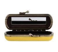Caja de Pintalabios Retro Individual de PU, Ligera y Portátil | Almacenamiento Cosmético Diario y Compras, Diseño Chic Amarillo, Protege el Labial, para Mujeres y Chicas