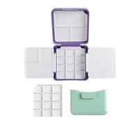 Caja de pintura de acuarela con cubo de lavado de pinceles para artistas, estudiantes, acuarelas, óleos, acrílicos, gouaches, almacenamiento de paleta de pintura