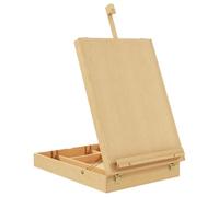caja de pintura portátil Caballete de mesa madera for lienzo hasta 61 cm, ajustable, haya, portátil, plegable, for dibujar y