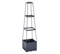 Caja de plantación de altura ajustable con depósito inferior para un control constante de la humedad para tomates, guisantes y enredaderas de flores (3 enredaderas tejidas)