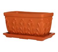 Caja De Plantas Maceta Con Motivo De Hoja Natural 39 X 18 X 17CM Terracota