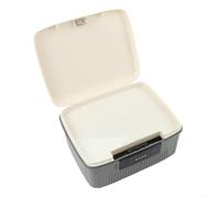 Caja de plástico con cerradura de 9 L para medicamentos, suplementos y suministros sanitarios, diseñada para entornos de uso diario consistente (gris)